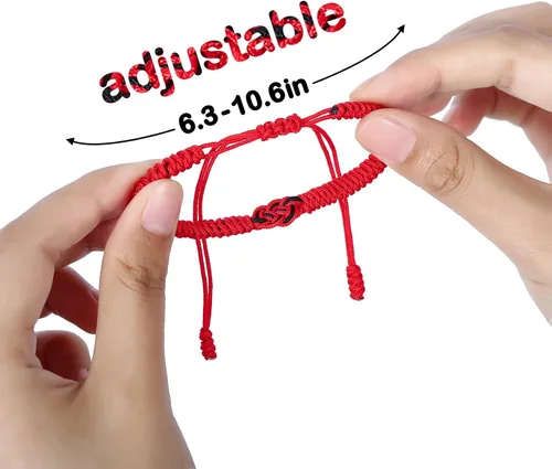 Miniatura 6 de 2 pulseras a juego para parejas color rojonegro novia relación color rosado regalo para el día de San Valentín para ella y él