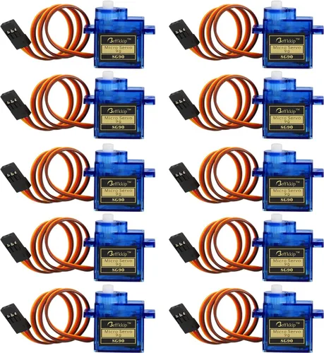 Miniatura 11 de 12 piezas de servos micro SG90 de 0.317 oz. para control remoto de robot, helicóptero, avión, auto, barco