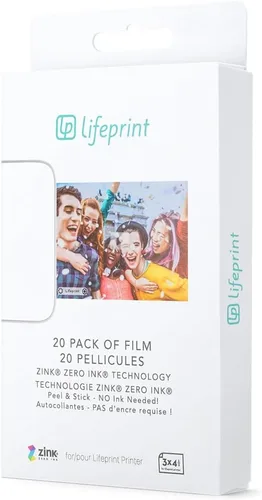 Miniatura 2 de Lifeprint Paquete de 20 películas para impresora de foto y video de realidad aumentada Lifeprint. Película adhesiva Zero Ink de 3 x 4.5