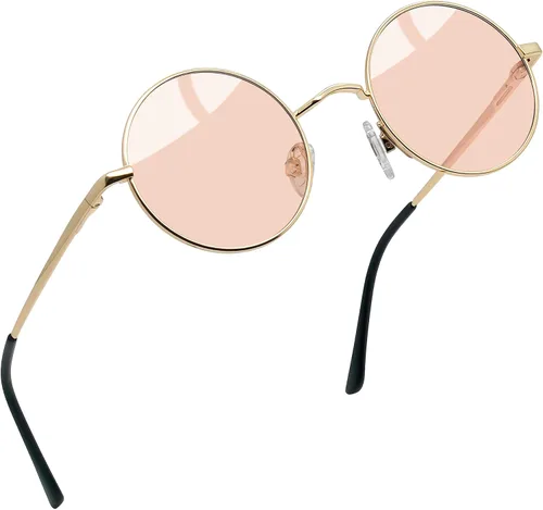Miniatura 10 de Joopin - Anteojos de sol retro pequeños redondos hippie con círculo polarizado, protección UV400, metal, para hombres y mujeres