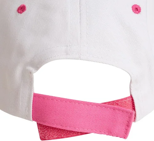 Miniatura 6 de Disney Gorra de béisbol Minnie Mouse para niña 3D con lazo curvo, correa trasera (4-7), Blanco