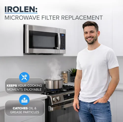 Miniatura 7 de Filtro de grasa para microondas compatible con microondas Whirlpool y GE, paquete de 2 unidades de aproximadamente 13 x 6 pulgadas