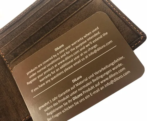 Miniatura 9 de Billetera de cuero delgada para hombre con bolsillo plegable y tecnología de bloqueo RFID, Marrón cazador oscuro