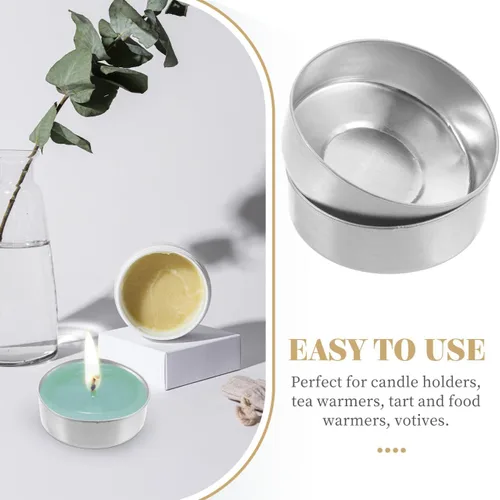 Miniatura 6 de 500 unids redondo de lata té tazas de luz caja vacía vela envases de cera modelo de velas DIY cera velas accesorios candelita