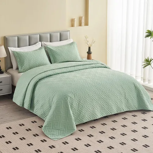 Miniatura 4 de Colchas extragrandes tamaño King de 128 x 120 pulgadas para cama extra alta, tamaño King o Cal King, juego de edredón acolchado, reversible, ligero