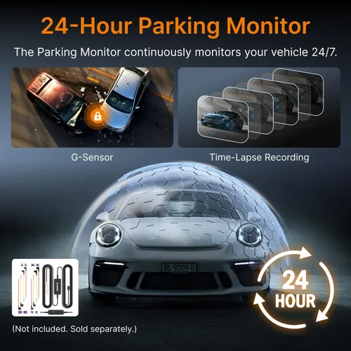 Miniatura 8 de Miofive Cámara de salpicadero delantera – Cámara de salpicadero 4K UHD para coches, Bluetooth incorporado, Wi-Fi de 5G, GPS, pantalla IPS de 3