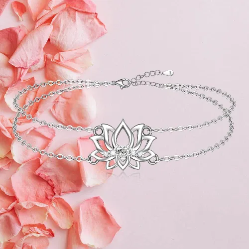 Miniatura 9 de Chakra Anklets Pineapple Lotus Flower Flamingo Ankle Bracelet Sea Turtle for Women 925 Sterling Silver Jewelry Birthday Gifts