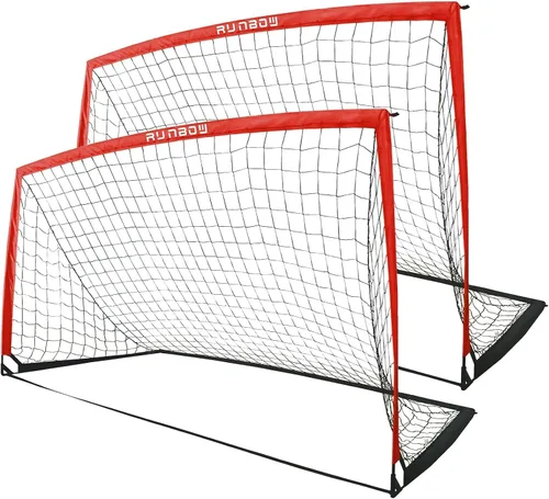 Portería de fútbol infantil de 9 x 5 pies con bolsa de transporte, red de fútbol plegable portátil para entrenamiento en el patio trasero, uso en