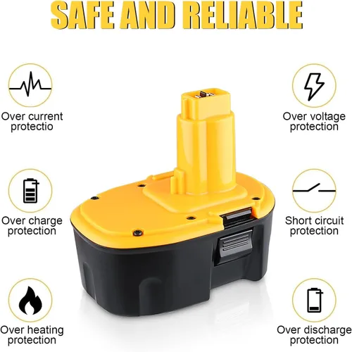 Miniatura 3 de DC9091 4.8Ah Ni-MH Batería de repuesto para Dewalt 14.4V Batería DW9091 DE9091 DE9092 DE9038 DW9094 Compatible con Dewalt 20V Herramientas