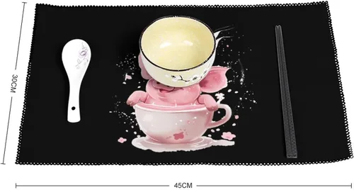 Miniatura 2 de Funny Pigs Cup Placemats Set of 6 Resistant Table Mats Washable Place Mats for Dinner Party Table Decoration