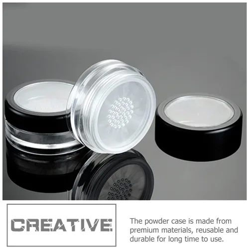 Miniatura 4 de FOMIYES Recipientes de polvo de maquillaje con tamiz y tapas, caja de polvo suelta vacía para polvo, estuche para polvos de cosméticos (0.35 oz), 4