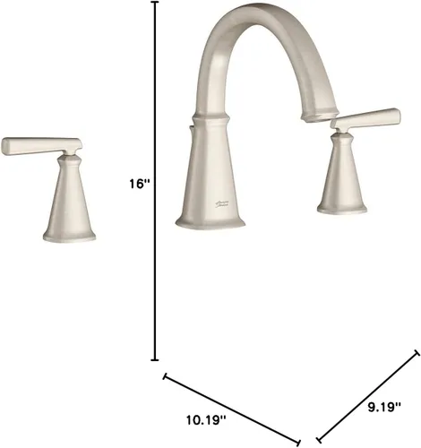 Miniatura 3 de American Standard T018900.295 Edgemere Grifo de bañera romana para válvulas de flash áspero, níquel cepillado cepillado níquel