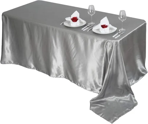 Miniatura 7 de BalsaCircle Mantel rectangular de satén fucsia de 90 x 156 pulgadas, para bodas, recepciones, eventos, cocina, comedor
