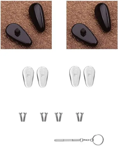 Kit de reparación de gafas de silicona suave antideslizante para cámara de aire con bolsa de aire de vidrio con tornillos y destornillador para