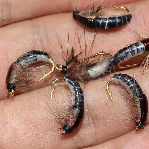 Miniatura 2 de Señuelos de pesca con mosca hechos a mano, 6 piezas, moscas húmedas, ninfa, scud