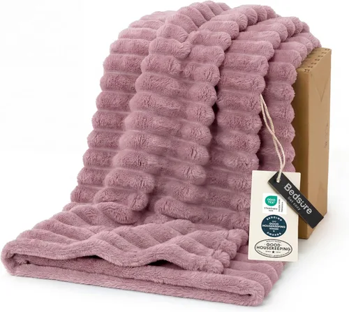 Miniatura 50 de Bedsure GentleSoft - Manta de forro polar azul para sofá, mantas suaves y acogedoras para mujer, lindas mantas pequeñas para niñas, azul claro, 108