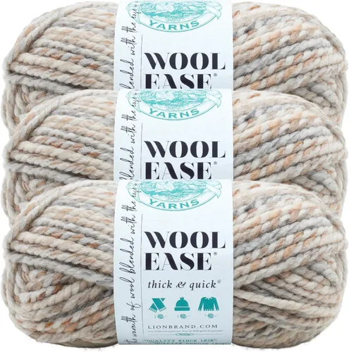 Miniatura 101 de Lion Brand Yarn - Ovillo de lana Wool-Ease Thick & Quick color fuerza aérea