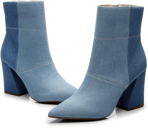 Miniatura 4 de Bliss - Botines cómodos de tacón grueso para mujer, estilo Chelsea