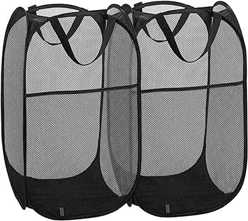 Miniatura 10 de Cesta de malla para lavandería, cesta de lavandería plegable, para dormitorio, dormitorio, apartamento, azul rey Azul real