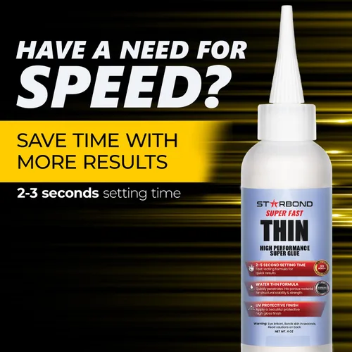 Miniatura 3 de Starbond Super Fast Thin Premium Instant CA (adhesivo de cianoacrilato) Super Glue Plus Extra Cap y micropuntas