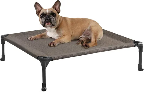 Miniatura 38 de Veehoo Outdoor Elevated Dog Bed for Large Dogs, Cooling Raised Dog Cot Off Ground Hammock Pet Beds with Breathable Mesh, No-Slip Feet, 50"x32