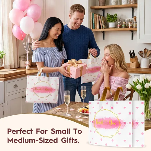 Miniatura 5 de WAKAKO Paquete de 60 bolsas de plástico con asas, 12 x 15 pulgadas, bolsas de regalo para mercancías minoristas para pequeñas empresas y boutiques