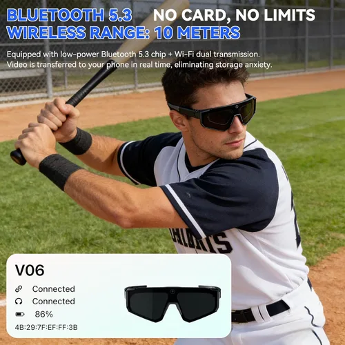 Miniatura 5 de Gafas de cámara AI Pro de 32 MP – Gafas de grabación con estabilización EIS de 6 ejes, asistente de voz ChatGPT, impermeable IP56, cancelación