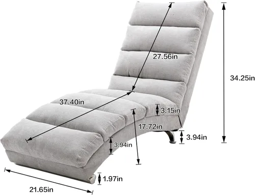 Miniatura 2 de Sillón de masaje, sofá reclinable eléctrico de lino con control remoto, silla tapizada con función de masaje y calor lumbar para oficina o sala
