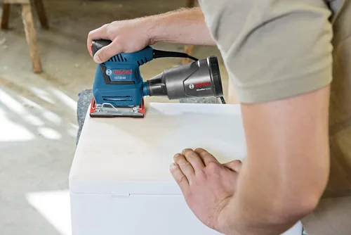 Miniatura 4 de BOSCH GSS20-40 Lijadora de Acabado Orbital de 1/4 Hoja, 2 Amp, 12000 OPM con Colector de Polvo