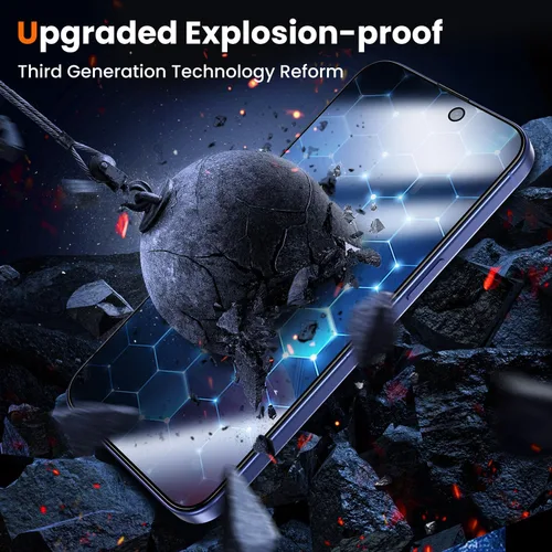 Miniatura 5 de UniqueMe Protector de pantalla de privacidad para iPhone 16 / iPhone 15 – [Grado militar inastillable y dureza 9H+] Protector de pantalla de vidrio