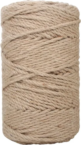 Miniatura 16 de Cordón de algodón macramé 5mmx109 yardas 4 hebras, Munzong Natural hecho a mano 4 cuerdas de algodón trenzadas para colgar en la pared, tejido