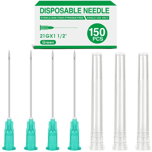 Miniatura 13 de TENKAIWICK Paquete de 150 agujas de calibre 29 de 1/2 pulgada, agujas estériles desechables para inyección Luer Lock, accesorios de laboratorio