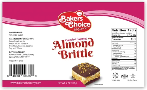 Miniatura 3 de Baker's Choice Almond Brittle Crunch - Cobertura de helado de postre de nuez - Para helado, helados, cupcakes o batidos - Sin lácteos, Kosher - 4