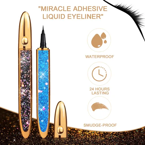 Miniatura 2 de Delineador de ojos líquido delineador de ojos resistente al agua, punta de fieltro, impermeable, de larga duración, mágico autoadhesivo