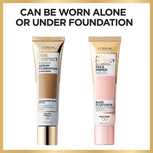 Miniatura 4 de L'Oreal Paris Age Perfect Base de maquillaje difuminadora facial infundida con suero cuidador que suaviza líneas y poros