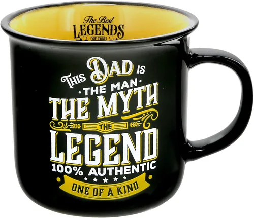 Pavilion Gift Company - Dad The Legend - Taza de cerámica de 13 onzas, taza de café de doble cara, regalo del día del padre, 1 unidad, paquete de 1,