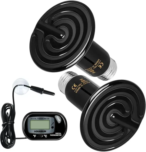 Miniatura 8 de Simple Deluxe Bombilla emisora de calor de cerámica de 25 W (Mini) para reptiles, sin emisor de luz, calentador de gallinero para mascotas anfibias