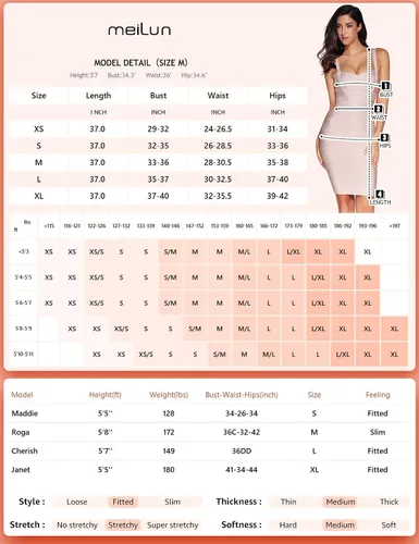 Miniatura 4 de meilun Vestido de manga larga de malla para mujer, corsé de vendaje de boda, fiesta, formal