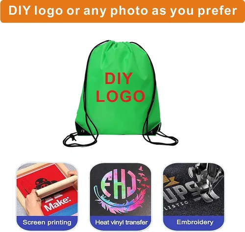 Miniatura 6 de Drawstring Backpack Bulk 20 Pcs Draw String Backpack Bags DIY Gym Sports Traveling Yoga Cinch Bag Sackpack Drawstring (10 Color multi color)