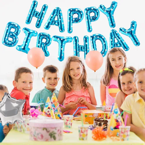 Miniatura 7 de CANREVEL Cartel de feliz cumpleaños, 13 letras de papel de aluminio de Mylar de 16 pulgadas, decoraciones de fiesta de cumpleaños para niños