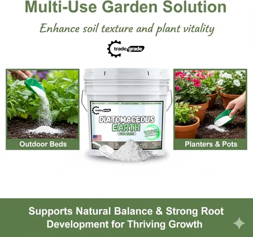 Miniatura 2 de Polvo de tierra de diatomeas para plantas, hogar y mascotas, cubo de 3.5 galones Tierra de diatomeas multiusos para jardinería, mejora del suelo