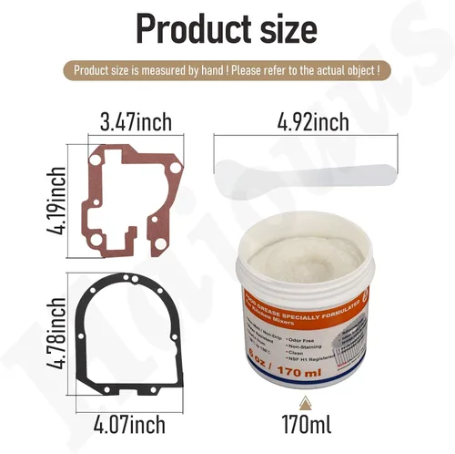 Miniatura 4 de Grasa de grado alimenticio de 6 onzas para batidoras de pie de cocina, hecha con juntas 4162324, 9709511, Wp4162324, para batidora de pie de cocina