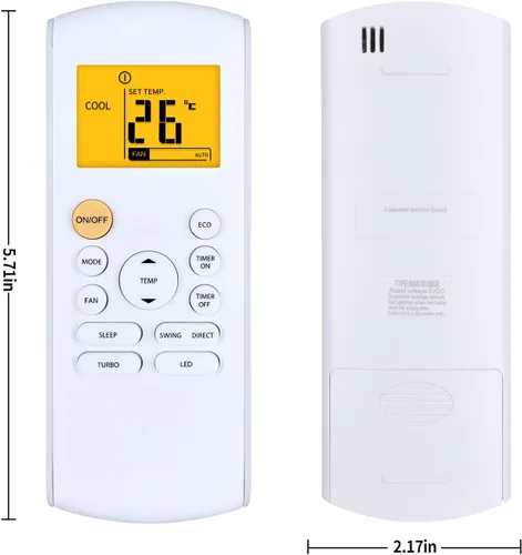 Miniatura 8 de Nuevo control remoto retroiluminación para Midea MRCOOL FRIMEC Klimaire aire acondicionado RG57B1/BGE RG57B2/BGE RG57B/BGE RG57/BGE RG57A/BGE
