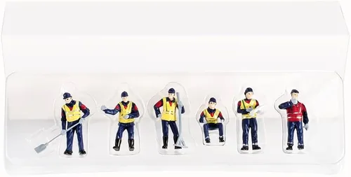 Miniatura 6 de 6 figuras de personas pequeñas a escala 1/50, pequeñas personas, trabajadores de la construcción, mantenimiento, mini muñecas para vehículos