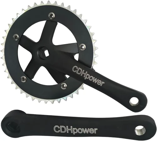 Juego de bielas CDHPOWER 44T/46T 170mm Bielas de una sola velocidad 130 BCD para bicicleta de montaña y carretera con engranaje fijo, con cuadrante