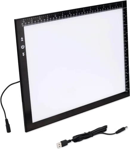 Miniatura 11 de HSK A2 Mesa de Copia con Luz de Trazado para Artistas, Caja de Luz 12V2A Adaptador Atenuable 5000 Lux Botón de Bloqueo/Desbloqueo, Almohadilla