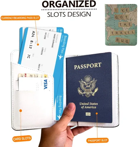 Miniatura 2 de Handmade Curious Wanderlust Collection Funda de pasaporte personalizada estampada con tinta de la mejor calidad impresión personalizada gratuita
