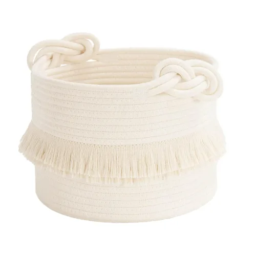 Miniatura 11 de CherryNow Cesta grande de mimbre para lavandería, entrada, dormitorio, cestas decorativas de yute para ropa, juguetes, cesta de toalla para baño, 22