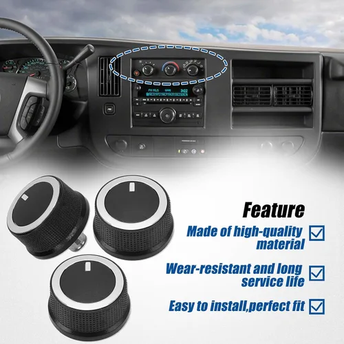 Miniatura 4 de 84141127 3pcs Express Heater AC Control Perilla Ajuste para Chevrolet 2008-2017