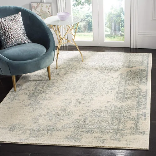 Miniatura 15 de SAFAVIEH Colección Adirondack Alfombra de Área - 4' Redonda, Marfil y Plata, Diseño Oriental Envejecido, No Desprende Pelusa y de Fácil Cuidado
